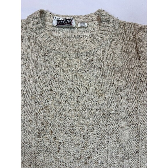 Marisa Christina Cable Knit Sweater Talbots Silk Wool VTG |‎ Cream | Size Medium - Picture 7 of 16